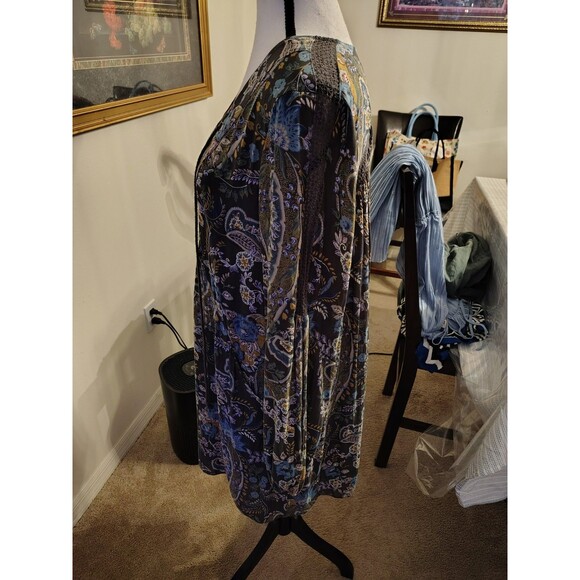 Free People Dress Size L Rain or Shine Floral  Pockets Flowy Baby Doll - Picture 7 of 8